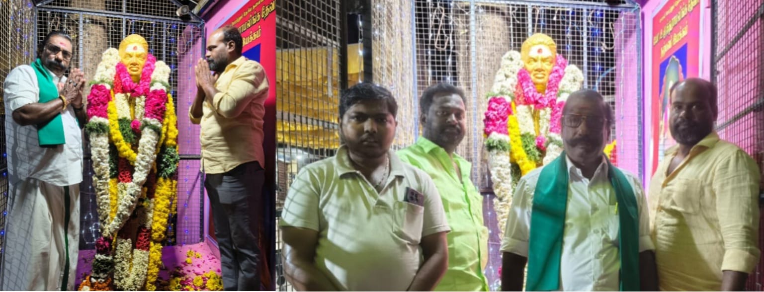 தேவர் திருவுருவச் சிலைக்கு மாலை அணிவித்து மரியாதை