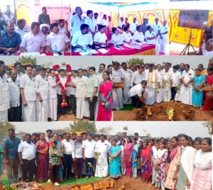 காளிப்பட்டியில் அரசு கலை மற்றும் அறிவியல் கல்லூரில் 5ஏக்கர் பரப்பளவில் புதிய கட்டிடம் அடிக்கல் நாட்டு விழா