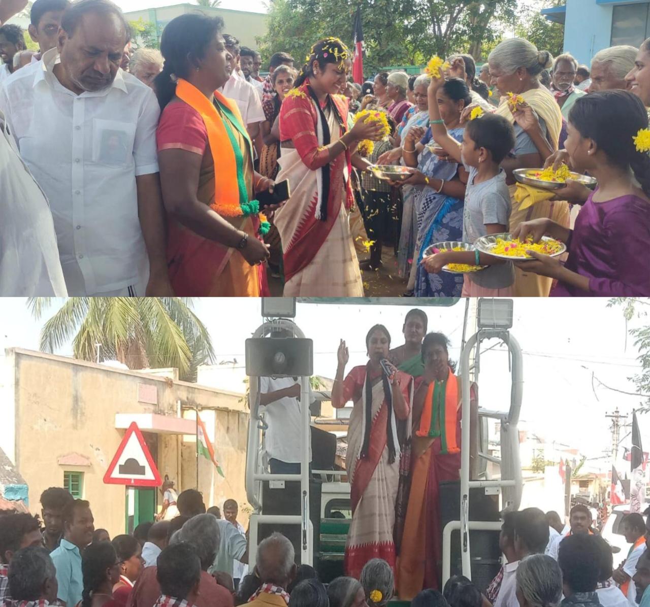 கிருஷ்ணராயபுரம் தனி தொகுதியில் அதிமுக வேட்பாளர் சுட்டெரிக்கும் வெயிலில் சூறாவளி பிரச்சாரம்