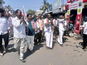 சிட்லபாக்கம் ச.இராஜேந்திரன் நடைபயணமாக சென்று தீவிர வாக்கு சேகரிப்பு