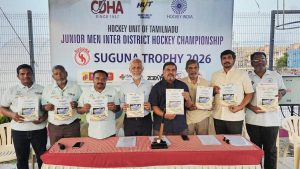 கோவையில் மாநில அளவிலான “சுகுணா டிராபி–2026” ஆண்களுக்கான ஜூனியர் ஹாக்கி சாம்பியன்ஷிப் போட்டி