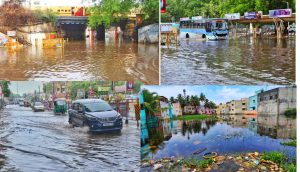 மதுரையில் பலத்த மழை: சாலை, குடியிருப்புகளை சூழ்ந்த வெள்ளம்