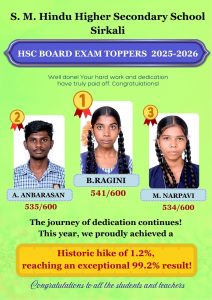 ப்ளஸ் டூ தேர்வில் சீர்காழி பள்ளி சாதனை