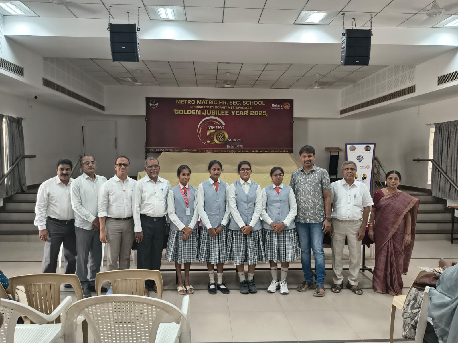 மேட்டுப்பாளையம் மெட்ரோ மெட்ரிக் மேல்நிலைப்பள்ளி பன்னிரண்டாம் வகுப்பு அரசு பொது தேர்வு 100% வெற்றி பெற்று சாதனை