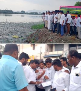 துணை சபாநாயகர் ரவிசங்கர் துறையூர் சின்ன ஏரி, புதிய பழைய பேருந்து நிலையங்கள் ஆய்வு மேற்கொண்டார்