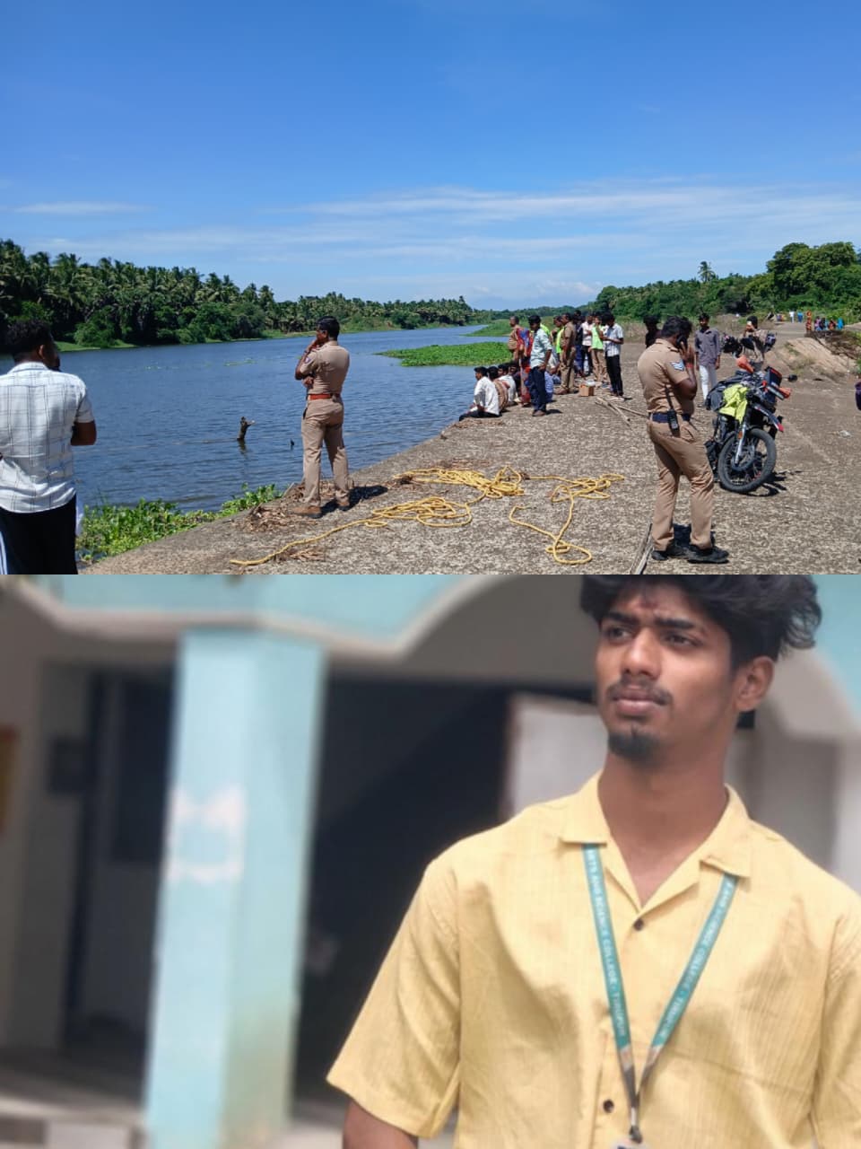 அமராவதி ஆற்று தடுப்பணையில் மூழ்கிய கல்லூரி மாணவன் சடலமாக மீட்பு
