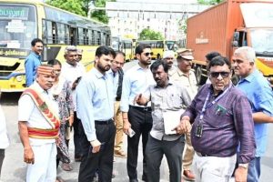 திருச்சி சத்திரம் பேருந்து நிலையத்தில் கலெக்டர் ஆய்வு
