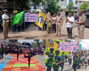 வெங்கடாசலபுரம் ஆர்எஸ்கே பள்ளி சார்பில் துறையூரில் யோகா விழிப்புணர்வு பேரணி