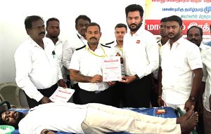 பவுஞ்சூரில் தமிழக முதலமைச்சர் விஜய் பிறந்த நாள் மாபெரும் இரத்ததான முகாம்