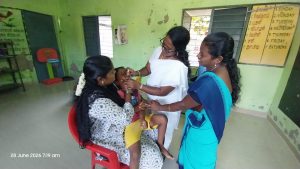 மருதூர் ஊராட்சியில் போலியோ சொட்டு மருந்து முகாம் நடைபெற்றது