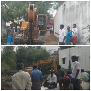 நெடும்புலி ஊராட்சியில் ஏரி கால்வாய் தூர்வாரும் பணி- ஊராட்சி மன்ற தலைவர் மாறன் நேரில் ஆய்வு