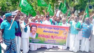 துறையூரில் தமிழக ஏரி மற்றும் ஆற்றுப்பாசன விவசாயிகள் சங்கம் சார்பில் மாபெரும் ஆர்ப்பாட்டம்