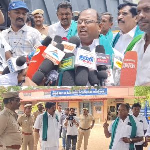 மேகதாட்டு அணை கட்ட எதிர்ப்பு தெரிவித்து போராட்டம்