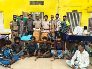 10 லட்ச ரூபாய் மதிப்பிலான 21 கிலோ கஞ்சா கடத்தி வந்த ஏழு பேர் கைது