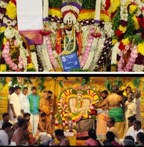 காவேரிப்பட்டினம் அருகே கிராமத்தில் உள்ள ஸ்ரீ கவி சென்றாய ஸ்ரீதேவி, பூதேவி சுவாமிக்கு திருக்கல்யாணம்