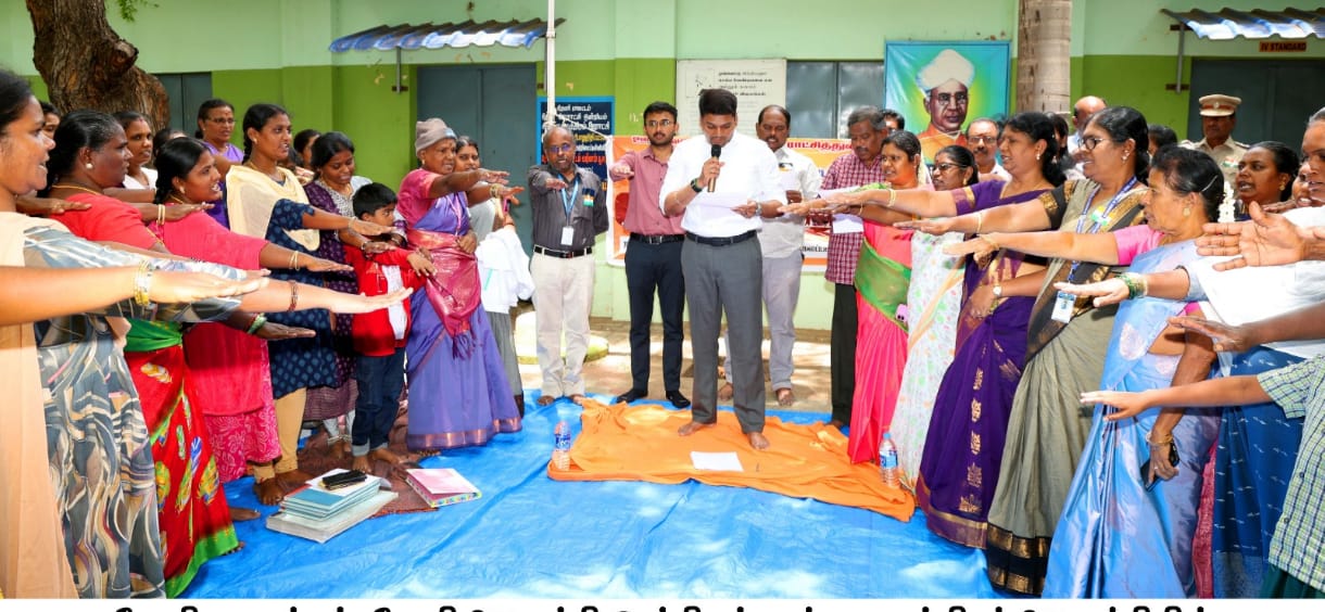 அம்பாசமுத்திரம் ஊராட்சி கிராம சபை கூட்டத்தில்  போதை பொருட்களுக்கான எதிரான விழிப்புணர்வு உறுதிமொழி ஏற்பு