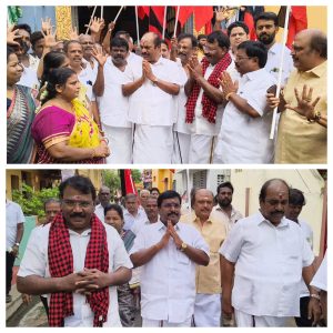 தட்டாஞ்சாவடி தொகுதி இடைத்தேர்தலில் திமுக சார்பில் போட்டியிடும் வேட்பாளர் சேது செல்வம்  தனது பிரச்சாரத்தை தொடங்கினார்