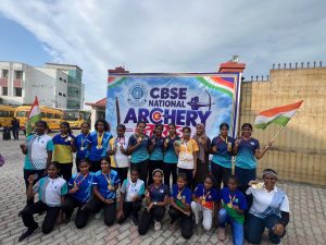 சிபிஎஸ்இ தேசிய வில்வித்தைப் போட்டியில் யுவபாரதி பள்ளி மாணவிகள் அசத்தல்