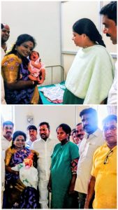 பிரதமர்  மோடி  பிறந்தநாளை முன்னிட்டு  மகப்பேறு மருத்துவமனையில் பிறந்த குழந்தைகளுக்கு பரிசு பொருட்கள்