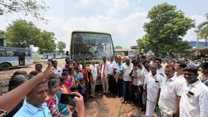 போடி பேருந்து பணிமனையில் பெண்களுக்கான இலவச பேருந்து பயணம்  திட்டம்  தொடங்கப்பட்டது.