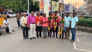 தேசிய அட்யா பட்யா போட்டியில் பதக்கம் வென்ற வீரர்களுக்கு உற்சாக வரவேற்பு