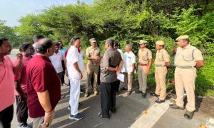 கம்பம் மெட்டு மலைச்சாலையில்  எம்.எல்.ஏ. ஆய்வு